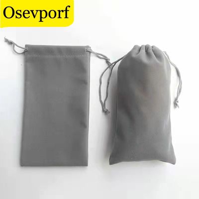 Suede Drawstring Pouch Power Bank Earphone Data Cable Case Phone Pack Waterproof Velvet Storage Bag Mobile Cellphone Accessories