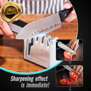 Knife Sharpener Professional 3 Stages Whetstone Kitchen Chef Knives Grinder  Scissors Sharpening Stone Heavy Duty Diamond