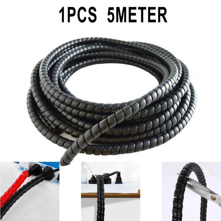 1PCS Black Hydraulic Hose Guard/Cable Protection/Spiral Wound 5m D-8/10 ...