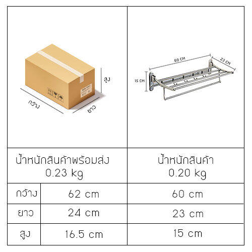 ราวแขวนผ้า-วางผ้า-และที่แขวนของใช้ในห้องน้ำสแตนเลส-แบบติดผนัง-รุ่น-c1l044-sus304-8118