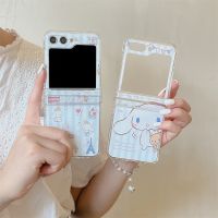 เคสโทรศัพท์มือถือ ใส แบบบางพิเศษ ลายการ์ตูน Cinnamoroll น่ารัก สําหรับ Z Flip 5 Flip4 5G