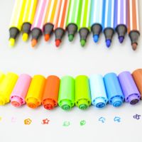 ชุดปากกาปากกาสีปากกาสีน้ำสำหรับเด็กพร้อมแปรงทาสี12สีตราแสตมป์สีและปากกา
