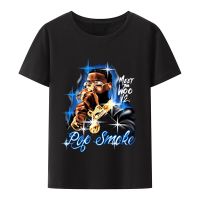 JHPKJPopSmoke Fashion T Shirt Hip Hop Streetwear Male T-Shirt Men Rapper The Woo King Casual Tops Tee Shirt 4XL 5XL 6XL