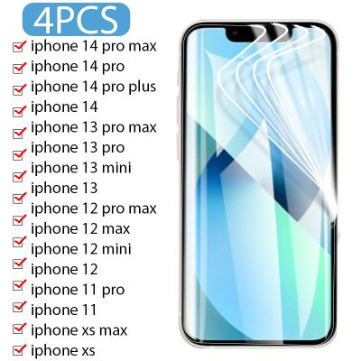 4PCS Hydrogel Film for iPhone 12 11 Pro 13 12 Mini Screen Protector for iPhone 13 8 Plus 6 7 Xs Max X XR SE 2020 Tempered Glass