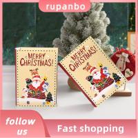 RUPANBO039392692 5pcs Navidad Noel กล่องขนมสุขสันต์วันคริสต์มาส ปาร์ตี้คริสต์มาสปีใหม่ ของตกแต่งบ้าน ถุงใส่ของ ของขวัญดีไอวาย ของขวัญสำหรับเด็ก กล่องบรรจุรูปทรงหนังสือ ของตกแต่งงานปาร์ตี้