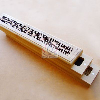 Natural Chinese Bamboo Incense Burner 2 Level Stick Holder With Drawer Incenso Burner Joss-stick Box Lying Censer Holiday Gift