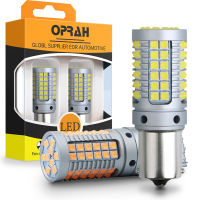 ✅Oprah 2ชิ้น12V 1156 P21W BA15S BAU15S LED PY21W 7443 W21/5W T20 CANBUS หลอดไฟ69SMD สำรองสัญญาณเลี้ยว LED สีขาวสีแดงสีเหลืองอำพันหลอดไหสว่างรอบด้าน