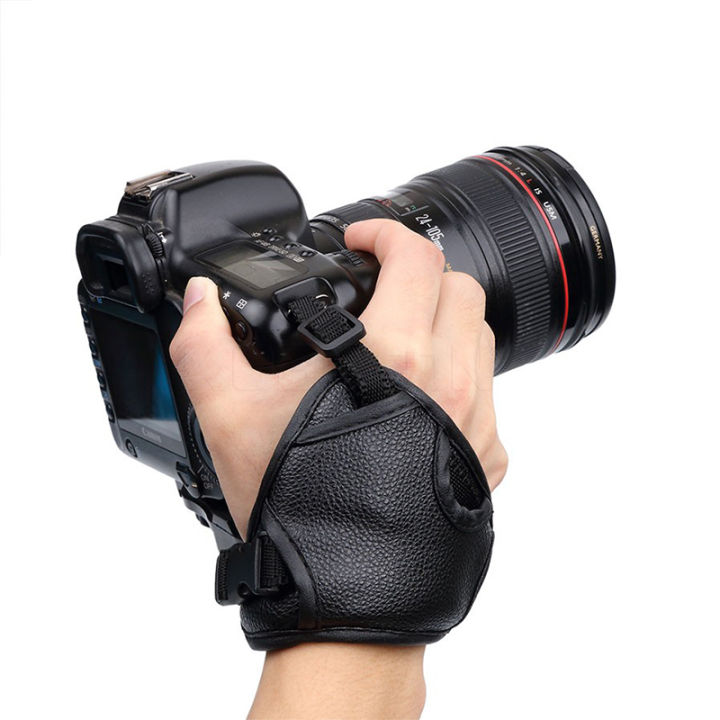 สายคล้องมือหนัง-pu-สายคล้องกล้องมือจับสีดำสุดฮอตสำหรับกล้อง-dslr-สำหรับ-sony-olympus-nikon-canon-eos-d800สำหรับ-sony-สำหรับ-leica