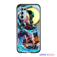 UCUCเคสมือถือ เคสโทรศัพท์ เคสOPPO Reno 5เคสโทรศัพท์ Reno5 (5G/4G) กันกระแทกอะนิเมะเคสมือถือ เคสโทรศัพท์ เคสหญิง Demon Slayer เคสโทรศัพท์ Kimetsu ไม่มี Yaiba Tanjirou Nezuko Glossy กระจกเทมเปอร์ปลอก