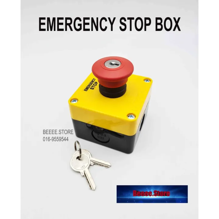 E STOP SWITCH XALZ01 EMERGENCY STOP PUSH BUTTON WITH BOX WITH KEY