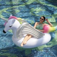 ห่วงยางยูนิคอร์น ปีกเงิน Inflatable Unicorn Silver Wings Pool Float By Float Me Summer