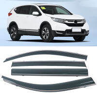 สำหรับ Honda CRV CR-V 2017-2021 Chrome Molding Trim Strip Wind Visor Deflectors ประตูด้านข้างหน้าต่าง Air Guard กับ Snow Sun Rain