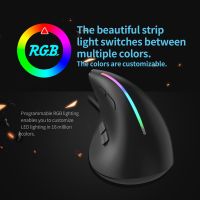 ZELOTES F-36 T-50 Wireless Wired Vertical 2.4G Bluetooth Mouse RGB 8 key Programming 12800DPI Ergonomic Game Mouse for Mac PC Basic Mice