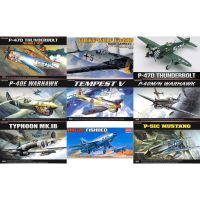 โมเดลเครื่องบินรบประกอบ 1/72 Academy Model P-51 Mustang Mig-21 Hawker P-40 Warhawk P-47 FW190A P-47 Thunderbolt