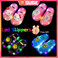 【Ready stock】【Suge】รองเท้าแตะ พร้อมไฟกระพริบ Led สําหรับเด็กผู้ชาย และเด็กผู้หญิง