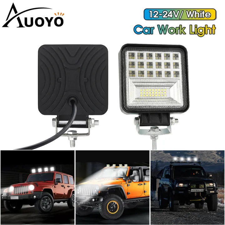 Auoyo 45 LED Car Work Light Square Work Light Fog Lamp Driving Lamp