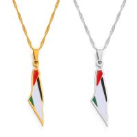 Anniyo Palestine Pendant Chain Necklaces Silver Color/Gold Color Jewelry #152221 Fashion Chain Necklaces