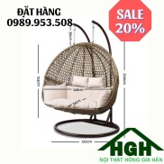 Xích đu mây nhựa 2 càng sang trọng Hồng Gia Hân 11