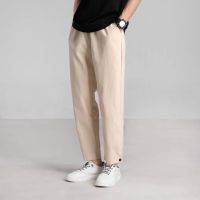 COD SDFGERTERT [2 Colors] M-5XL READY STOCK Korean version trousers mens pants straight pants mens pants button slit casual pants