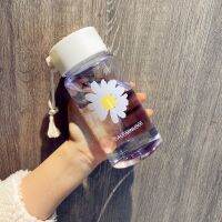 New Portable Creative Small Daisy Plastic Bottle Fashion Frosted Simple Fresh Trend Forest Ins Student Water Bottle