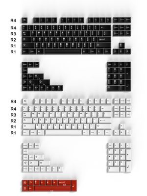 GMKY ปุ่มกด PBT&nbsp; อักษร ABS โปรไฟล์เชอร์รี่สีคมชัดคลาสสิกแบบอักษรเอบีเอสสำหรับสวิตช์ MX คีย์บอร์ดแบบกลไก