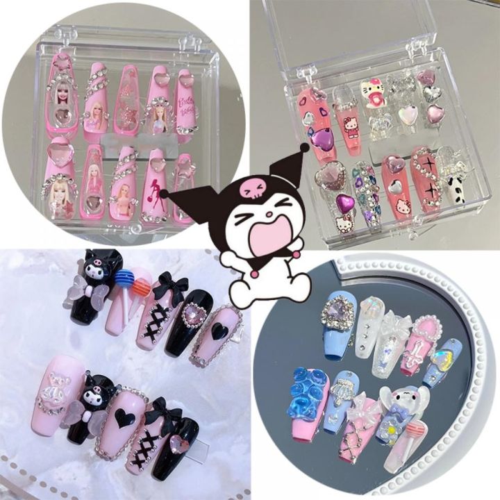 (ฅ´ω`ฅ) Kawaii Kuromi False Nail Sanrios Anime Hello Kitty Cinnamoroll ...