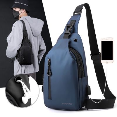 ❄ New simple and atmospheric commuter shoulder bag business mens lightweight Messenger bag portable mens casual sports chest bag