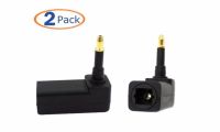 LBSC 2-Pack Digital Fiber Optic Toslink Right Angle 90 Degree Female to 3.5 mm Mini Male Optical Audio Connector Adapter