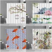 {Bathroom sale} ChineseFlower BirdShower Curtains Home Decoration Screen Background Bathroom Decor Curtain SetPolyester