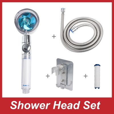 Turbo Shower Head Set 360 Degrees High Pressure Fan Rainfall water saving Filters Shower Rotating Spray Bathroom Accessories  by Hs2023