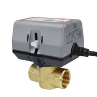 【YF】 1/2 3/4 1 2 Way Brass Motorized Shut-off Valve AC220V With VC6013 Fan Coil Electric Globe