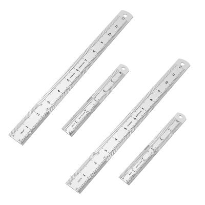 2X Stainless Steel Ruler 12 Inch + 6 Inch Metal Rulers