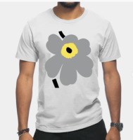 Marimekko Unikko（flower）graphic printed 100% Cotton Round neck Men Short Sleeve T-Shirt for men