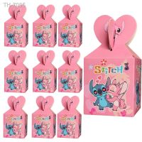 ►✺☈ Disney Pink Lilo Stitch Birthday Party Deco Paper Gift Candy Box Favor Baby Shower Accessory Kids Girls Birthday Party Suppli