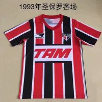 2022 2023 ล่าสุด เสื้อกีฬาแขนสั้น ลายทีมชาติฟุตบอล Sao Paulo away 1993 S-XXL ชุดเยือน คุณภาพสูง AAA