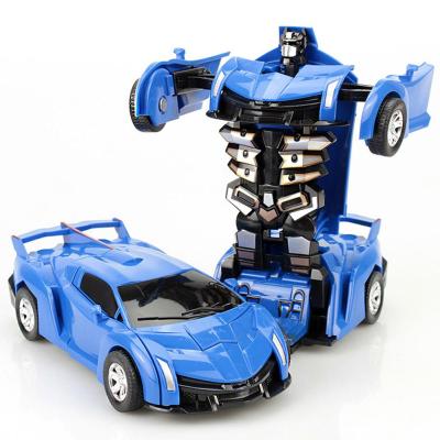 Inertia Crash PK Car Deformation Robot Action Figures Toy for Kids