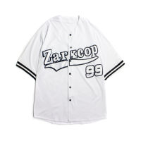 Harajpoo Women Shirts Retro Short-sleeved Korean Ins High Street Letter Printing Couple Wild Cardigan Baseball Uniform Blouses