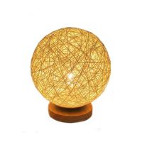 Bed USB Table Lamp Hand-Knit Lampshade Wood Moon Lamp Bedroom Home Wedding Decoration Moonlight Desk Light Bedside Lamp