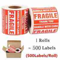 3x2Inch/500pcs"Handle With Care Fragile Thank You"Warning Stickers Fragiles caution warning packaging transportation Seal Labels Stickers Labels