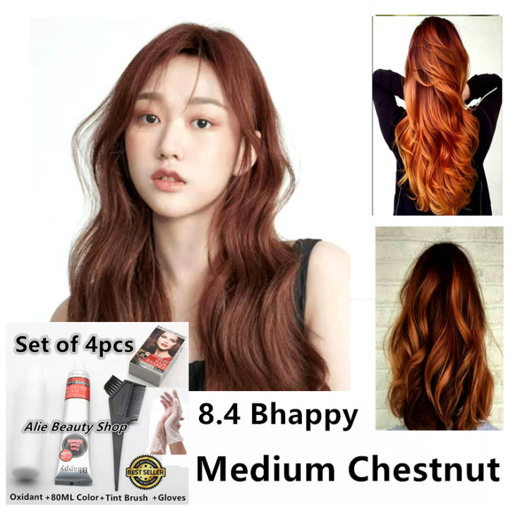 Medium Chestnut Hair Dye Permanent Hair Color Set 84 Bhappy Lazada Ph 7991