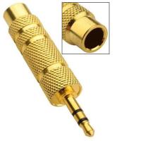 6.35mm  Stereo Socket to 3.5mm Stereo Male Jack METAL GOLD Adapter