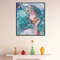 5D DIY Special Shaped Diamond Painting Beautiful Woman Cross Stitch Kit Mosaic Diamond Embroidery Home Decoration Painting Gift