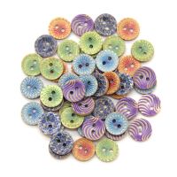 12mm Colorful Painting Wood Natural Buttons For Scrapbooking Children Clothes Handmade DIY Crafts Sewing Accessories Wholesale Haberdashery