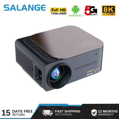 Salange โปรเจคเตอร์1080P 4K 8K ถอดรหัสวิดีโอ450ANSI 5G WiFi แอนดรอยด์9.0บลูทูธ5.0 HDR10 + สำหรับโฮมเธียเตอร์กลางแจ้ง M8บีเมอร์