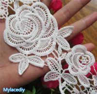 [HOT!] 5 yards White Cotton Rose Flower Handmade 10cm Width Embroidered Fabric Lace Edge Trim Applique Ribbon DIY Sewing Decoration