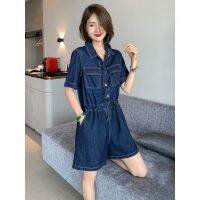 COD jfdss Denim jumpsuits women 2022 stand the dress tide advanced tooling tall waist conj Jumpsuit 2022 Station European Womens Clothing Trendy High-End Overalls High Shorts 10.7