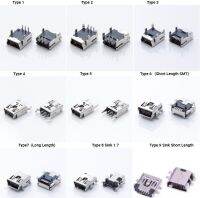 ✴✳◎ 10/30Pieces 9Types Mini USB Connector B Type USB 2.0 Jack 5pin SMT DIP PCB Board Sink 1.7 USB Socket Female Jack 2.0