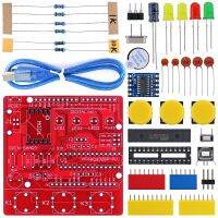 【HOT】 Aflatoon Electronics เปิดสมาร์ท DIY คณะกรรมการพัฒนา ATmega328P CH340ไดร์เวอร์บัดกรีชิ้นส่วนชุดที่มี Buzzer LED ปุ่ม Cofor A Rduino UNO R3-สีแดง