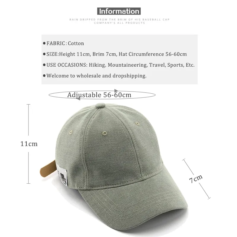 Summer Baseball Cap for Men Women Korean Style Streetwear Sun Hat