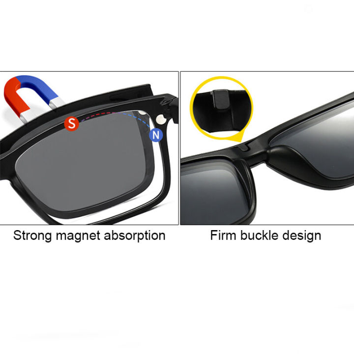 กรอบแว่นตาแว่นสายตาแขวนคอพร้อมคลิปแม่เหล็กโพลาไรซ์บนแว่นกันแดด-eyewear823ขับรถตามใบสั่งแพทย์